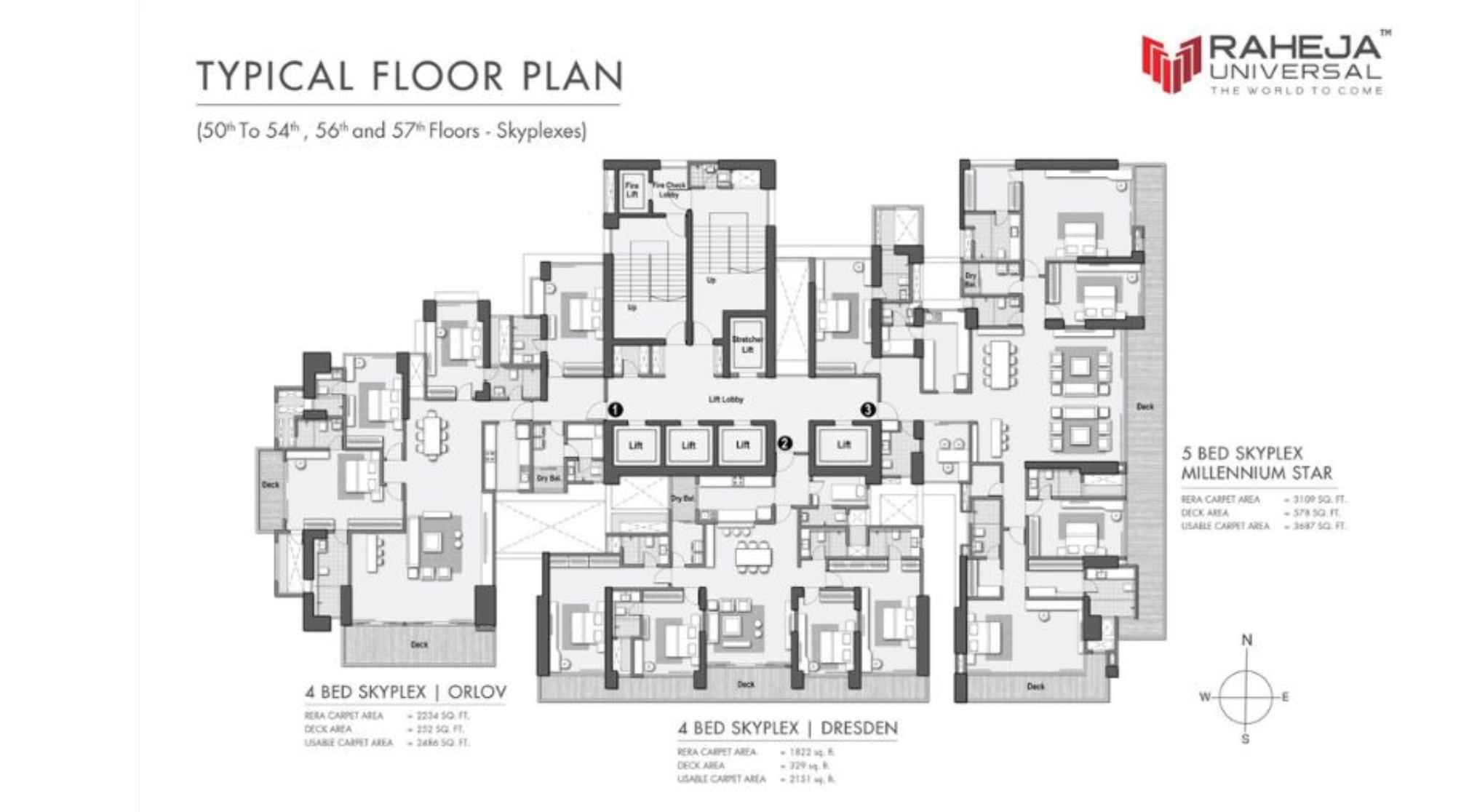 Raheja-Skyplex-Typical-Floor-Plan